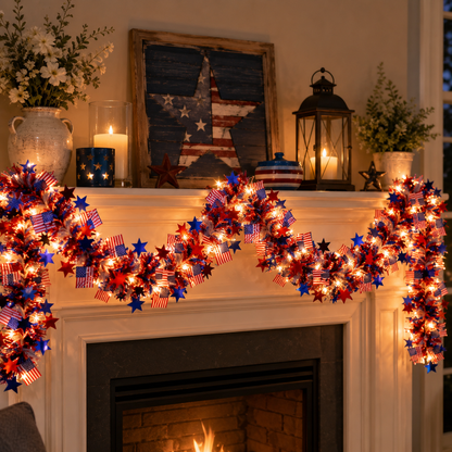 Celebrate 250 Years of Freedom with American Flag & Star Fairy Lights ✨