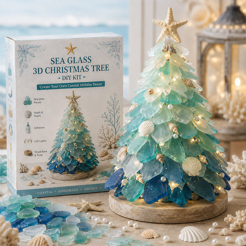 🌊🐚 DIY Ocean Sea Glass Art Kit – Handmade Light-Up Decorative Sculpture