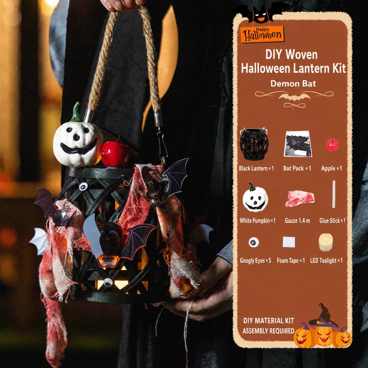 🔥HOT SALE🔥🎃DIY Light-Up Halloween Trick-or-Treat Basket Kit👻 Let Kids Create the Basket They’ll Proudly Carry on Halloween Night! ✨