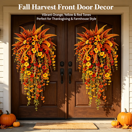 🍂Fall Harvest Hanging Basket – Cozy Autumn Porch Decor To Instantly Warm Up Your Home