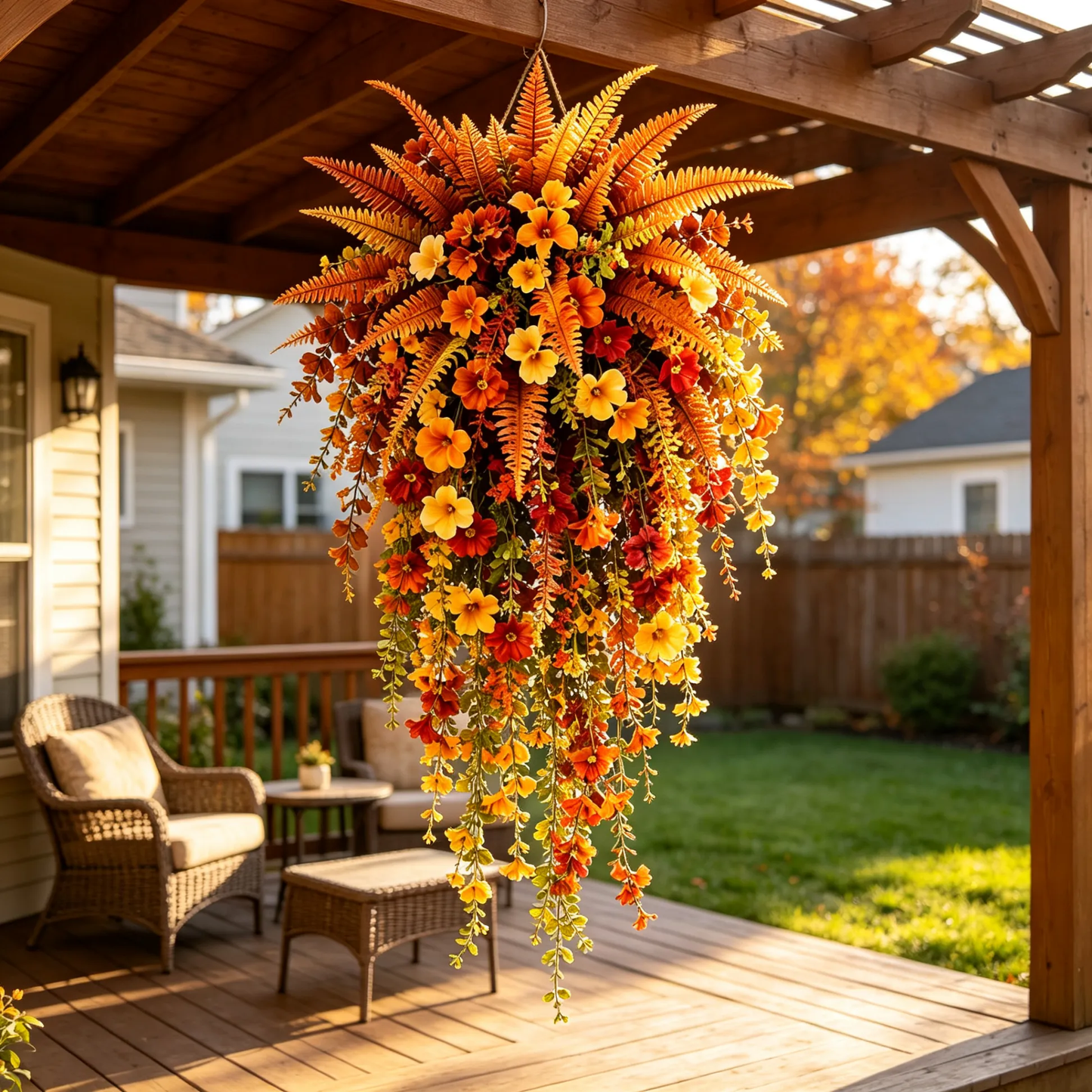 🍂Fall Harvest Hanging Basket – Cozy Autumn Porch Decor To Instantly Warm Up Your Home