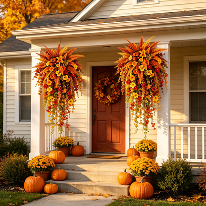🍂Fall Harvest Hanging Basket – Cozy Autumn Porch Decor To Instantly Warm Up Your Home