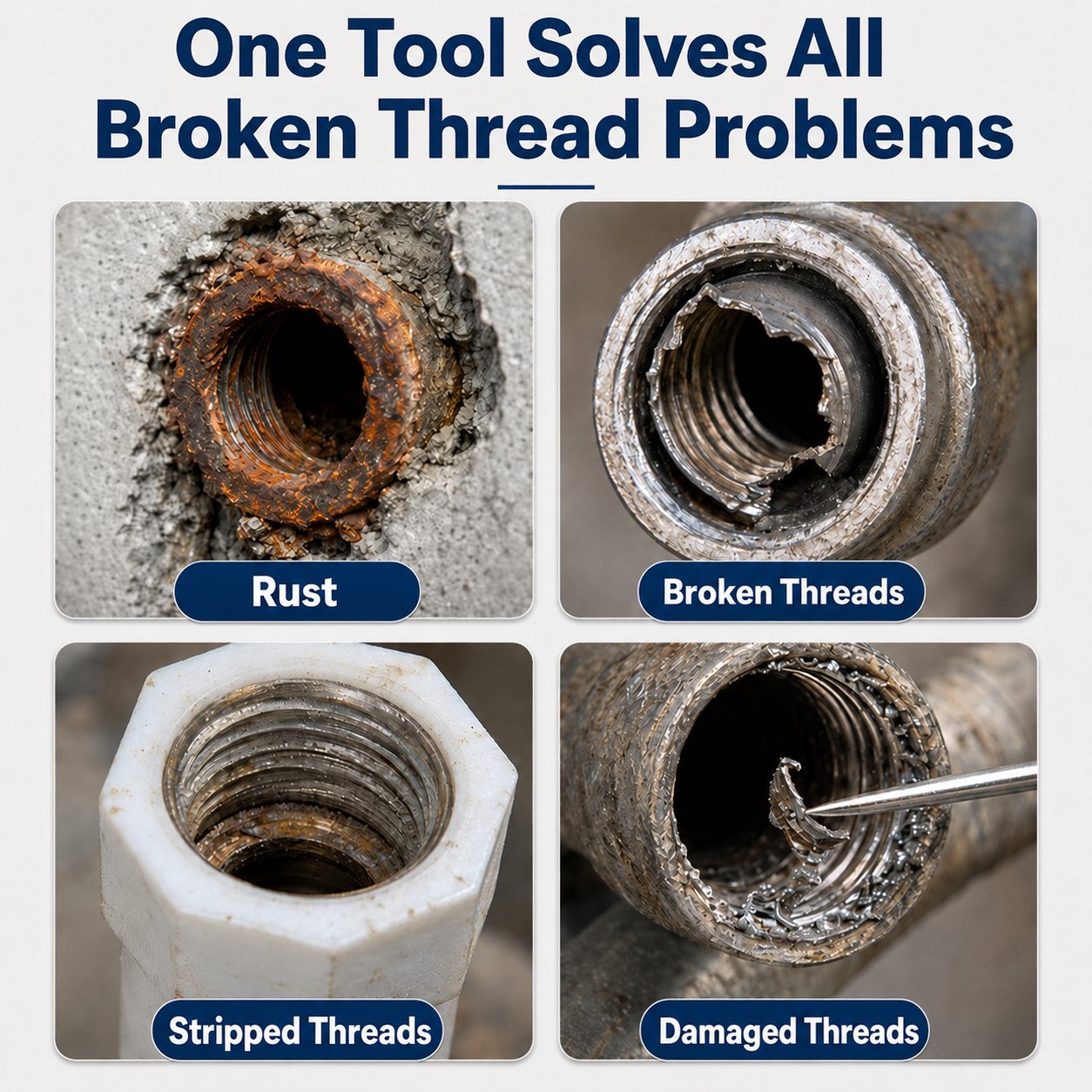 🛠️Broken Pipe Thread Extractor Tool—Fast Drill-Powered Broken Fitting Removal Tool