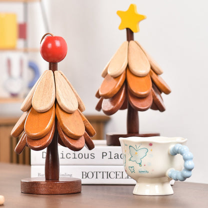 🎁Hot Sale Promotion 49% OFF🎁Wooden one tree coaster Solid wood home desktop decoration Dishes and dishes Insulation mat