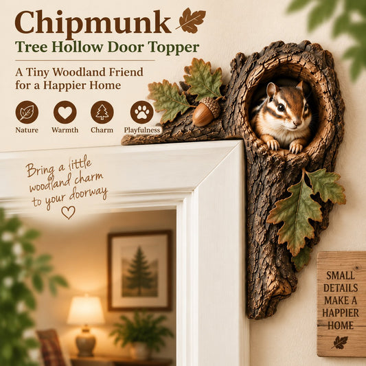 🔥LAST DAY 50% OFF -🐿️ 3D Chipmunk Tree Hollow Door Topper