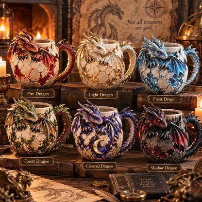 🐉 Dragonbound RealmsTM Sculpted Dragon Mug Collection | 6 Fantasy Realm Designs with Raised 3D Dragon Details ☕