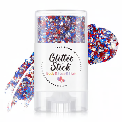 🥳2026 HOT SALE💞3 in 1 Patriotic Glitter Body Stick Red White Blue Glow