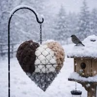 🔥LAST DAY 50% OFF - 🕊️🏡Handmade Natural Alpaca Fiber Bird Nesting Heart❤️Bird lovers gift