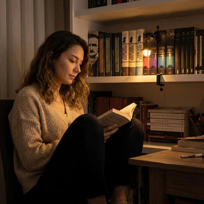 Mini Library Lantern Shelf Lamp for Cozy Reading Nook Decor