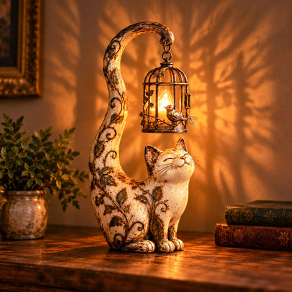 🔥LAST DAY 50% OFF - 🐈‍⬛Vintage Cat Lantern Sculpture Lamp