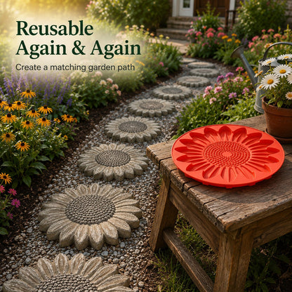 🌻 Reusable DIY Concrete Mold For Outdoor Decor – Create Beautiful Handmade Garden Path Decor