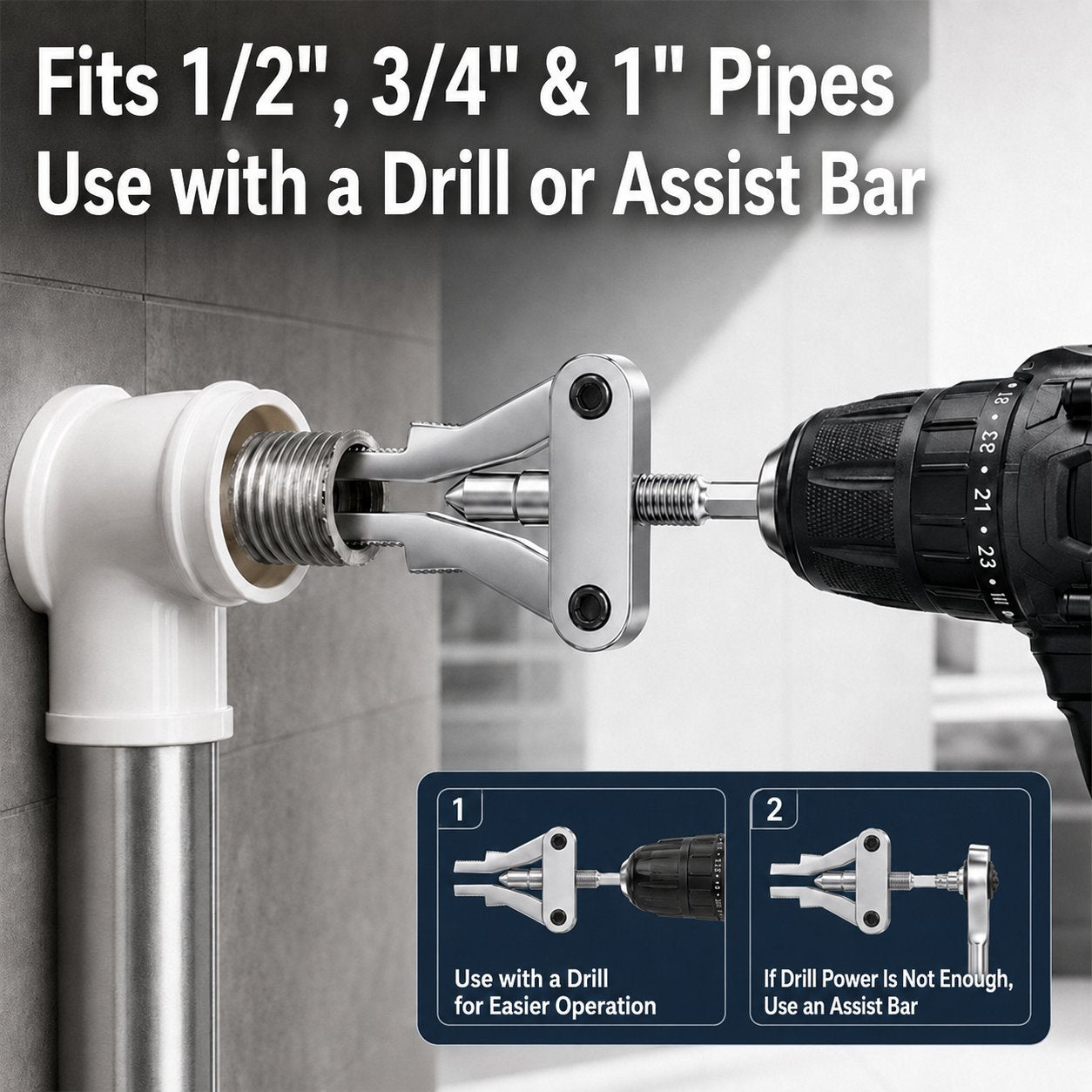🛠️Broken Pipe Thread Extractor Tool—Fast Drill-Powered Broken Fitting Removal Tool