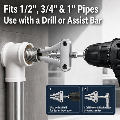 🛠️Broken Pipe Thread Extractor Tool—Fast Drill-Powered Broken Fitting Removal Tool