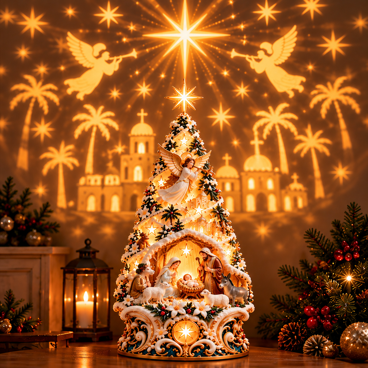 ✨ Last Day 49% OFF✨✝️Nativity Scene Christmas Tree Lights