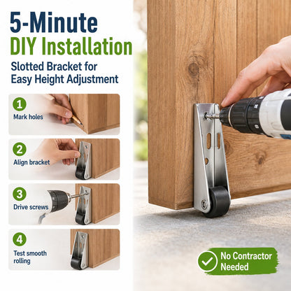 🔧 Heavy-Duty Gate Support Wheel – Anti-Sag Fence Repair Roller for Smooth, Easy Gate Movement ✨