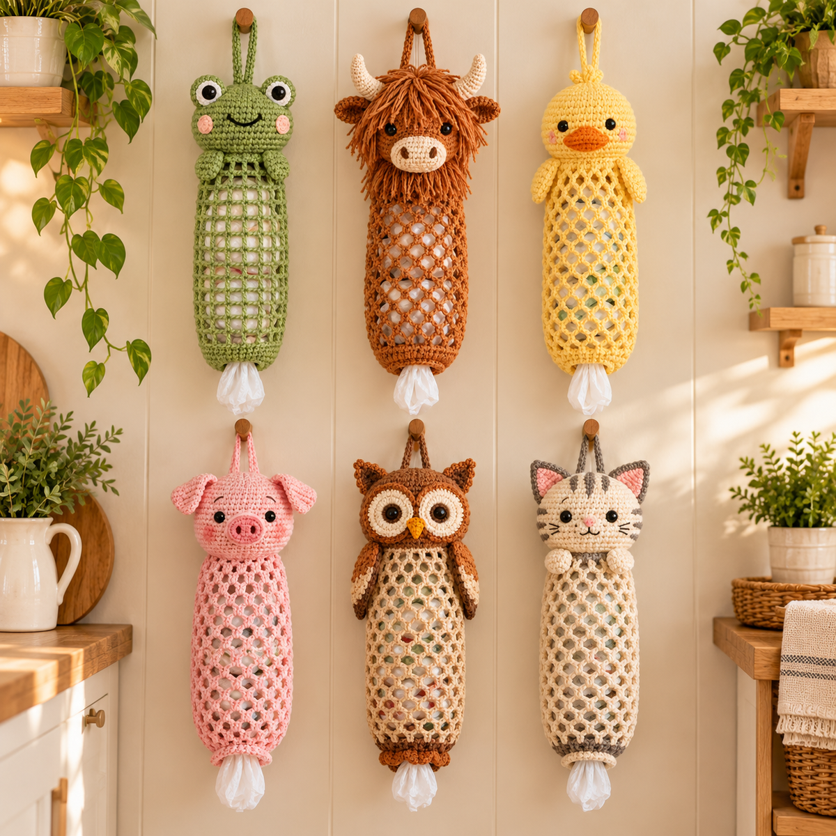 Cozy Critters™ – Cute Crochet Animal Bag Holder DIY Kit