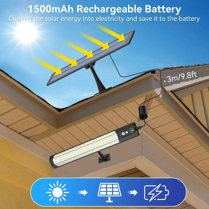 High-brightness solar wall light with motion sensor activation