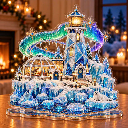 ✨ Last Day – 49% OFF!✨ Pearl Christmas Lighthouse Diamond Painting Kit🎅⛄️❄️