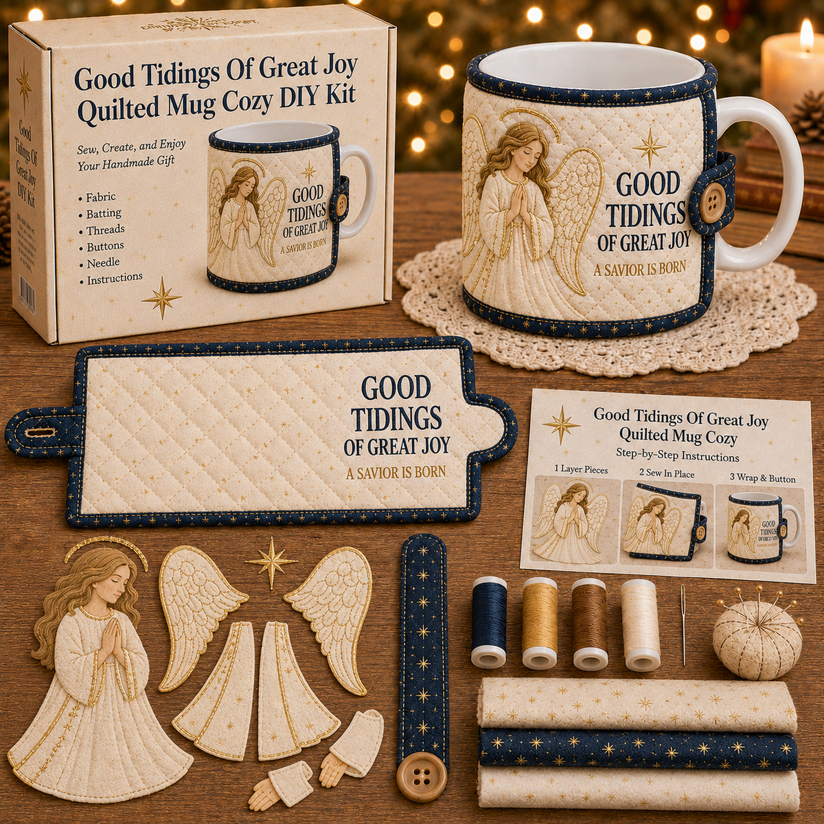 ✝️ Christmas Faith Mug Cozy Sewing Kit