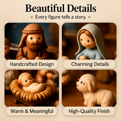 ⏳ Last Day 49% OFF –✝️Miniature Nativity Scene Set