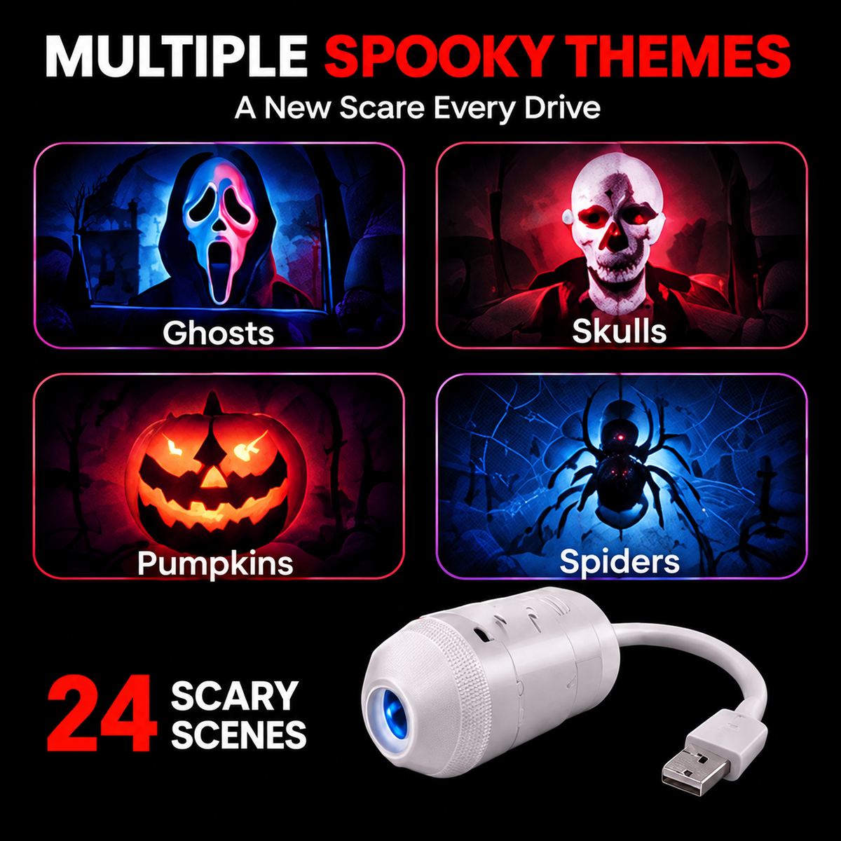 💥Hot Sale49% Off -👻 GhostRide™ Halloween Car Projector