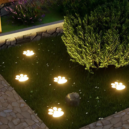 Solar-Powered Paw Print Outdoor Lights