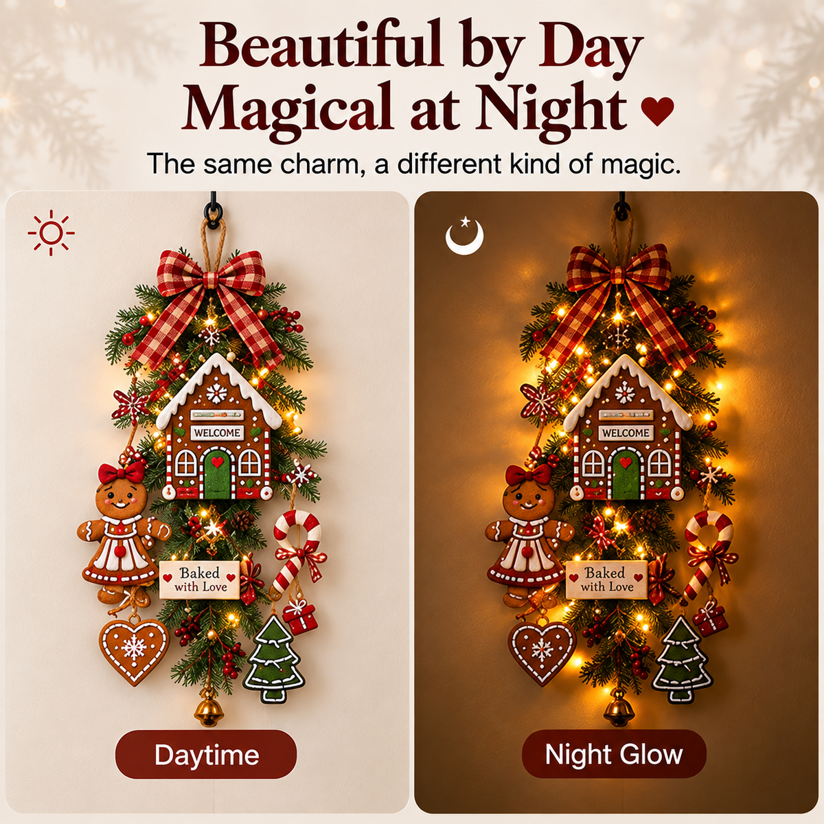 🔥LAST DAY 50% OFF -✨Light-up Gingerbread Man Hanging Ornament