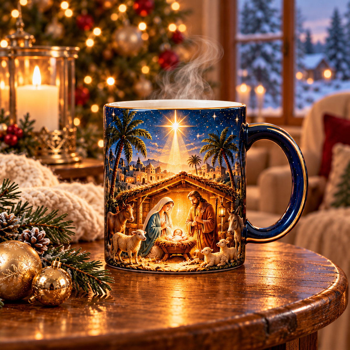 🔥 Last Day 50% OFF-✝️✨Nativity Scene Heat-Sensitive Mug | Christian Christmas Gift🎁