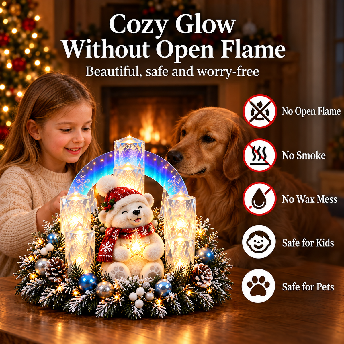 ⏰ LAST DAY 49% OFF - 🎄Flameless Christmas Candle Decorations