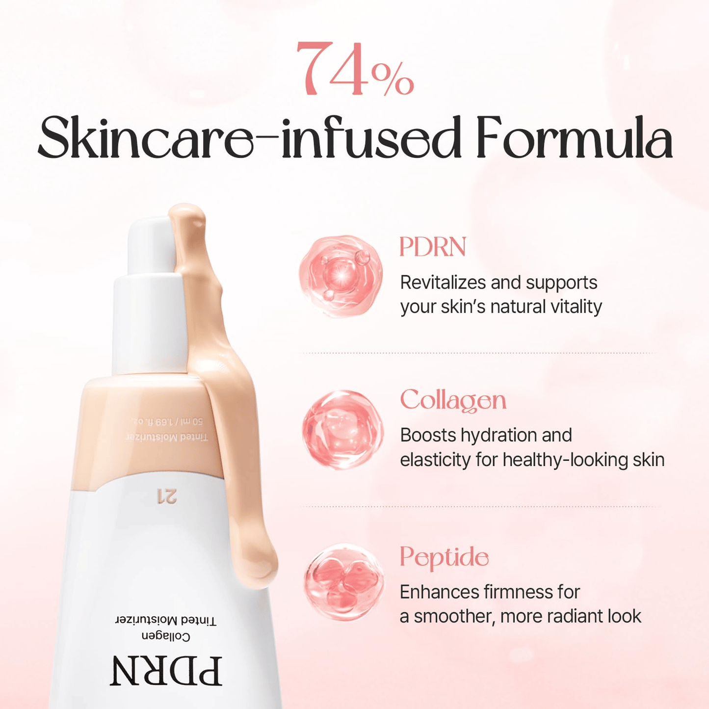 PDRN Collagen Tinted Moisturizer 24-HOUR LASTING LUMINOUS SKIN