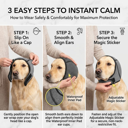 🔥 [Flash Sale - 50% OFF] No More Shivering from Thunder & Dryers! ❤️  Dog Calming Ear Wrap for Instant Anxiety Relief