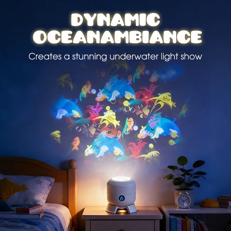 Multi-Themes Dynamic Rotating Ocean Projection Night Light