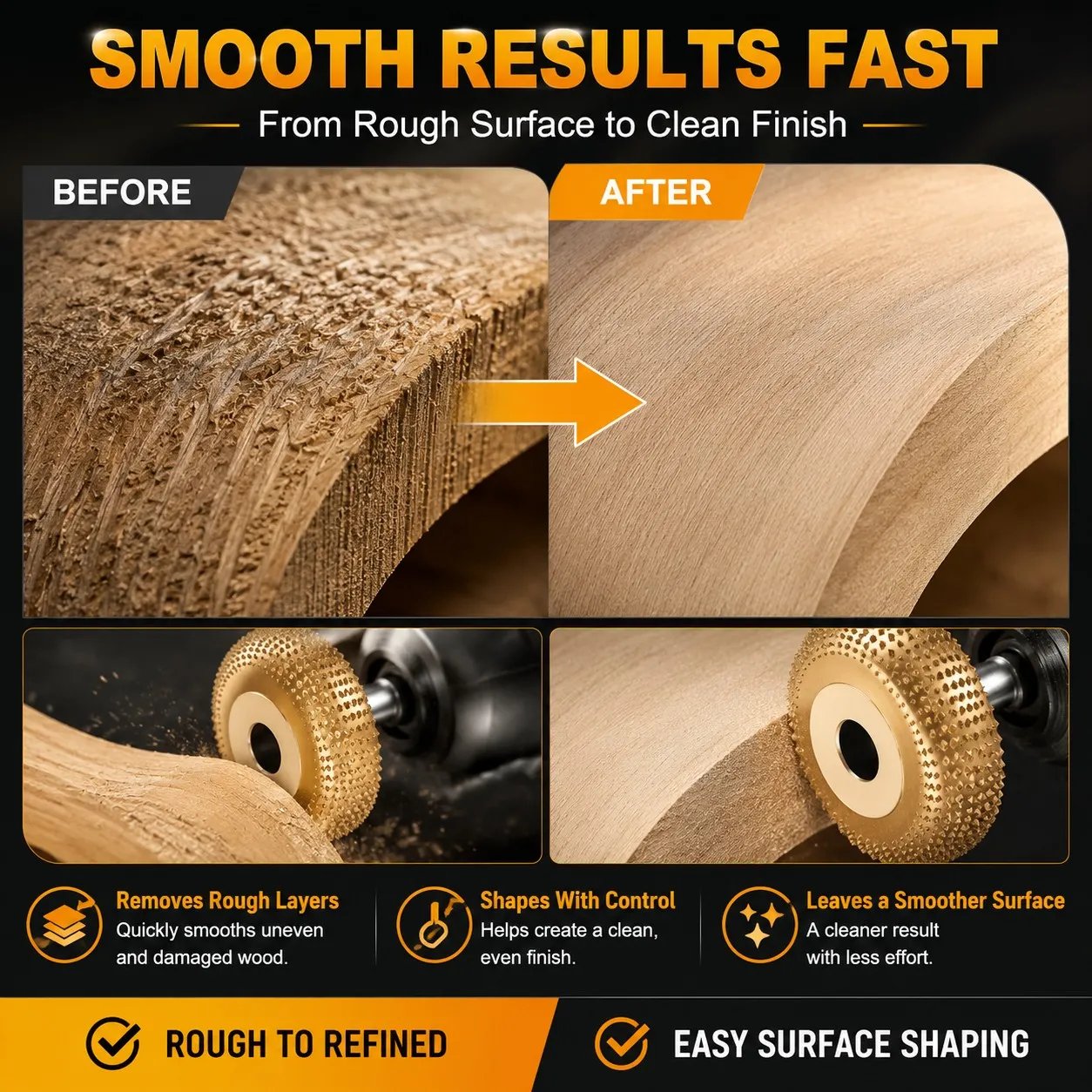 ⚒️Wood Carving Disc Set Heavy-Duty Steel Wheel for Angle Grinder