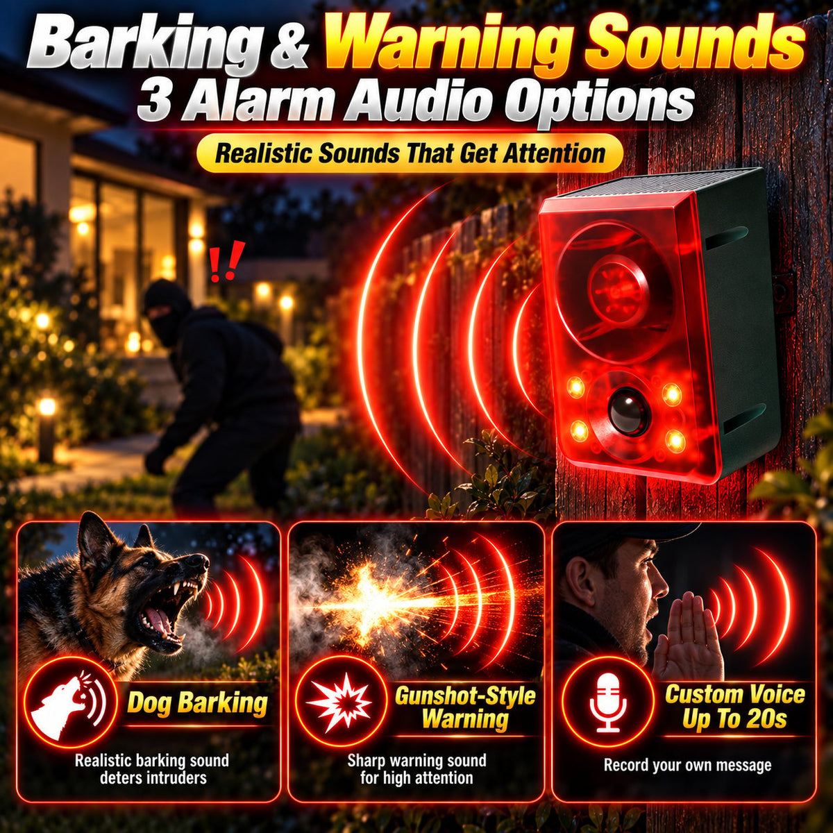 ⏰LAST DAY 50% OFF -☀️Outdoor Solar Motion Sensor Alarm