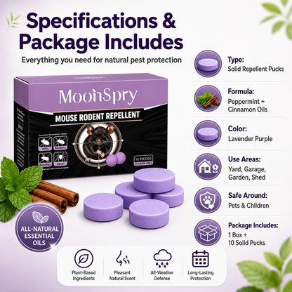 ✅ 10,000+ Happy Customers 🐭 All-Natural Peppermint & Cinnamon Pest & Rodent Repellent Pucks 🕷️🐍