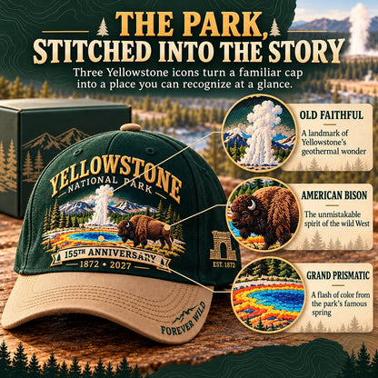 ⏳ Last Day 49% OFF – 🦬Yellowstone National Park 155th Anniversary Classic Cap