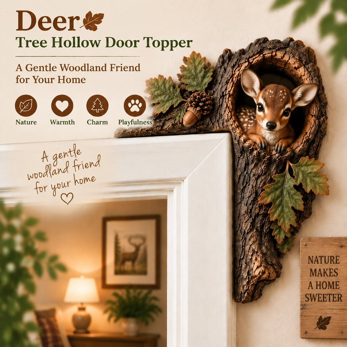 🔥LAST DAY 50% OFF -🐿️ 3D Chipmunk Tree Hollow Door Topper
