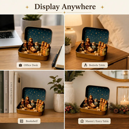 ✨Last Day 49% OFF-✝️ Mini Nativity Scene Keepsake Tin — Pocket-Sized Christmas Holy Family Set