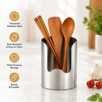 🍳Thickened Stainless Steel Utensil Organizer – Rust Resistant & Easy Clean