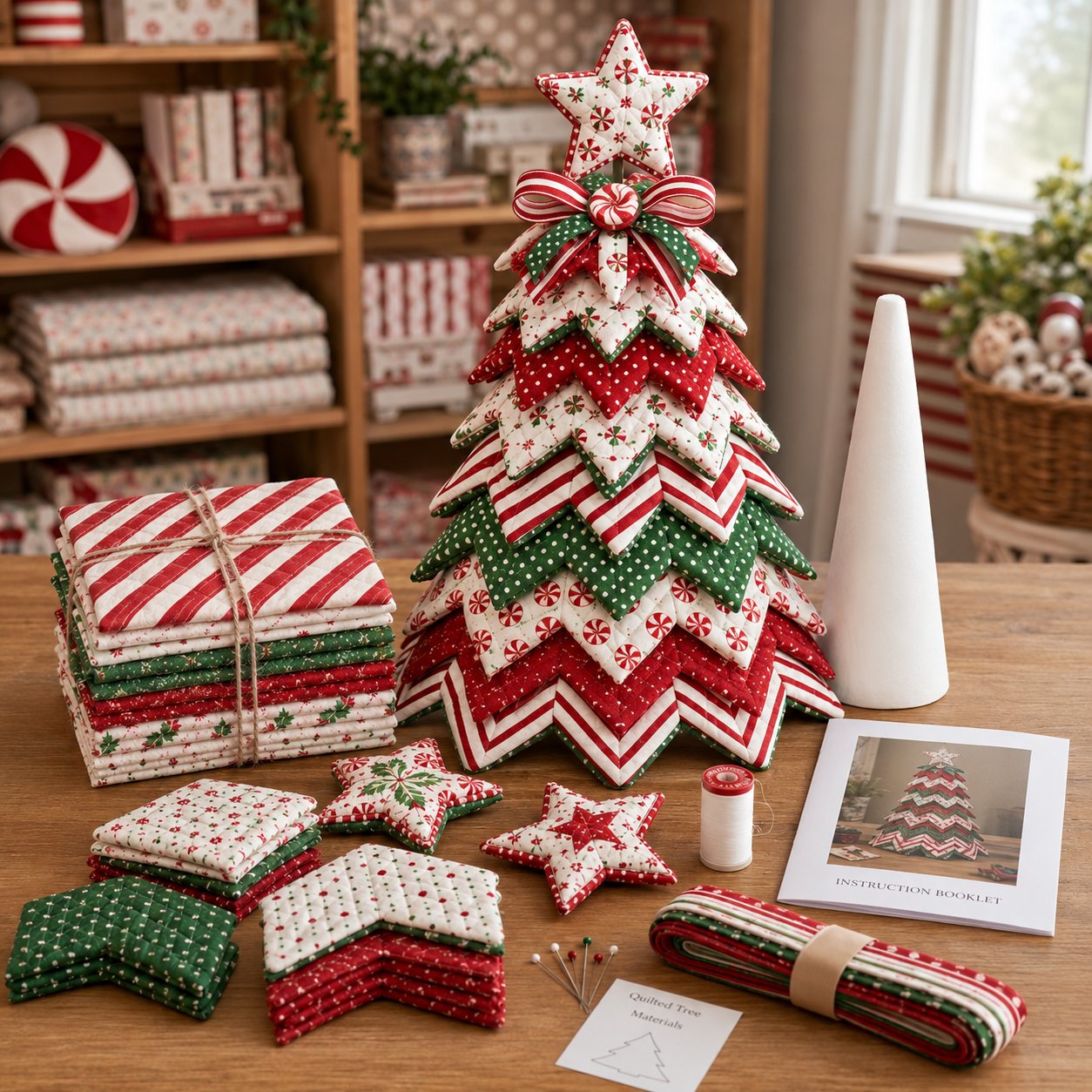 🔥Last Day 49% OFF ✨DIY Quilted Santa Christmas Tree Kit