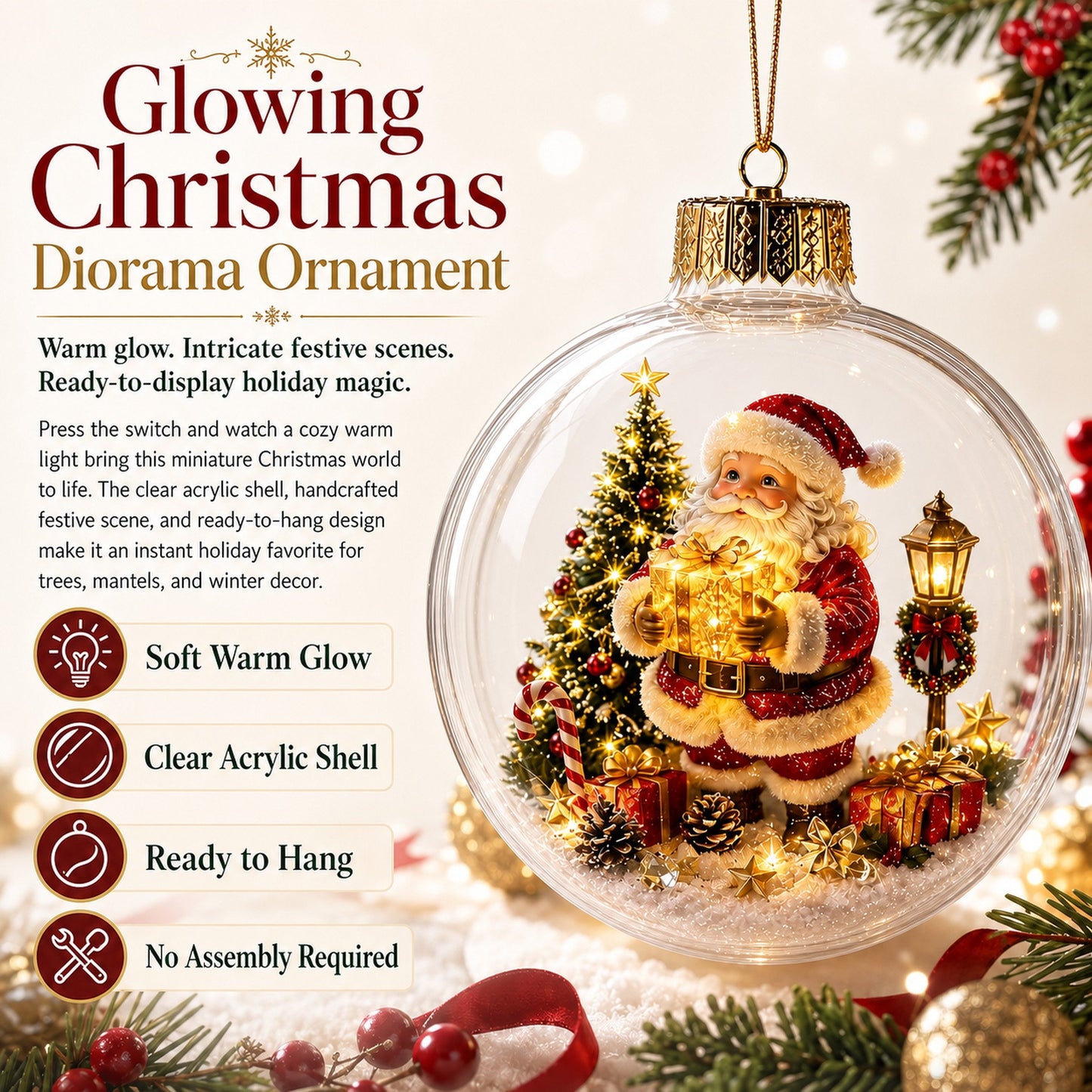 🎄Light Up Christmas Diorama Ornamen – A Magical Mini Winter Wonderland for Your Holiday Home