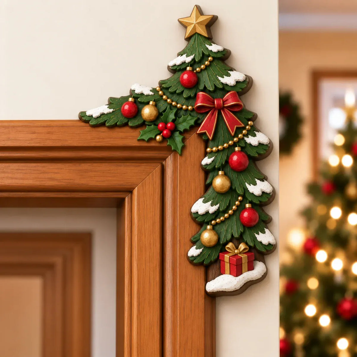 ⏰ LAST DAY 50% OFF 🎅 3D Sculpted Christmas Peekaboo Door Frame Corner Decor