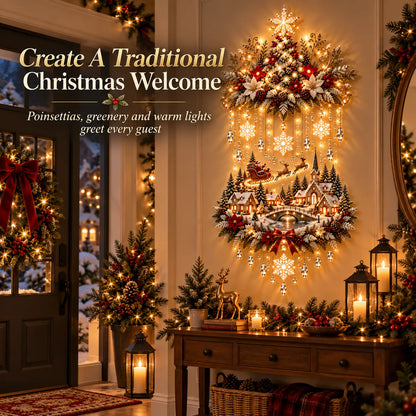⏰ LAST DAY 49% OFF - 🎄 Illuminated Christmas Tree & Village Wall Hanging
