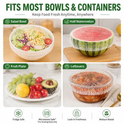 🥗  100PCS Ultra Stretch Food Covers | Keep Every Meal Fresh Longer🥡