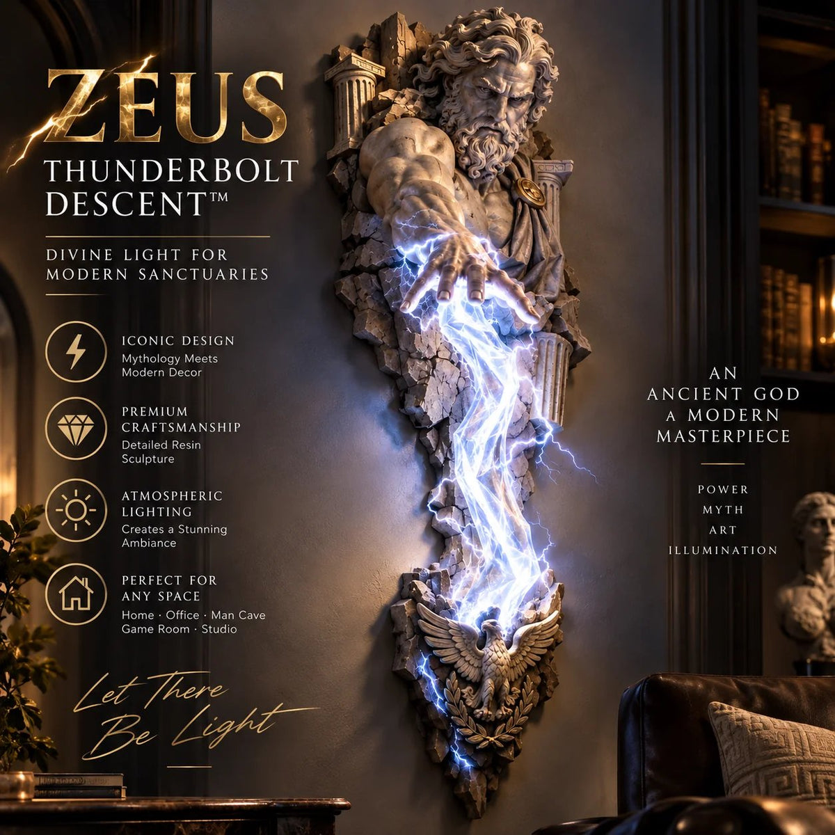 Limited Stock 49% OFF  ⚡🌊 Mythological Sculpture Wall Lamp Collection 🏛✨