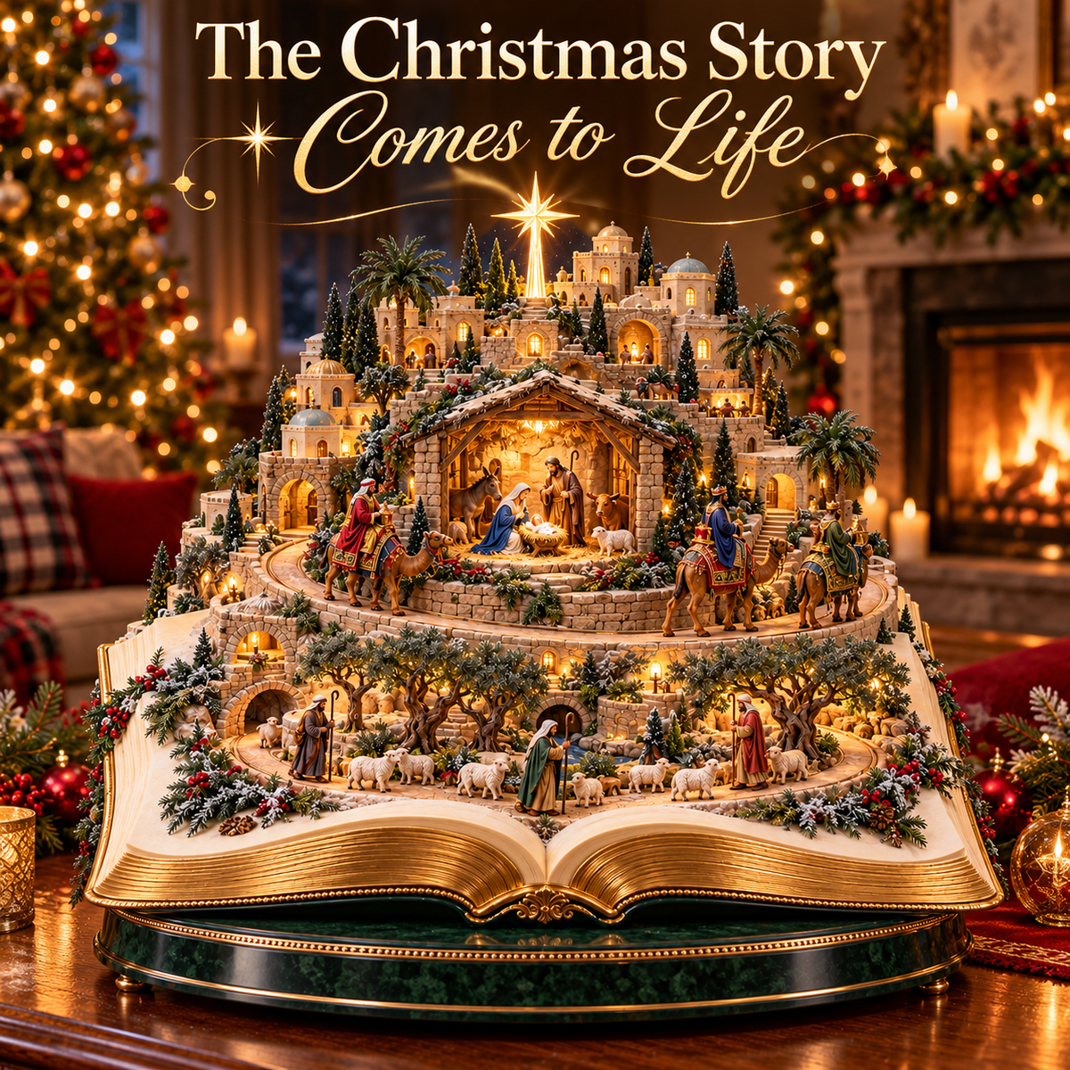 🔥 Last Day 50% OFF-✝️Animated Biblical-Themed Bethlehem Town Scene