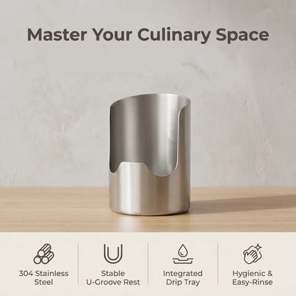 🍳Thickened Stainless Steel Utensil Organizer – Rust Resistant & Easy Clean