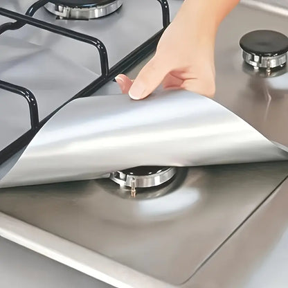4-Piece Reusable Non-Stick Gas Stove Burner Covers – Heat-Resistant & Washable
