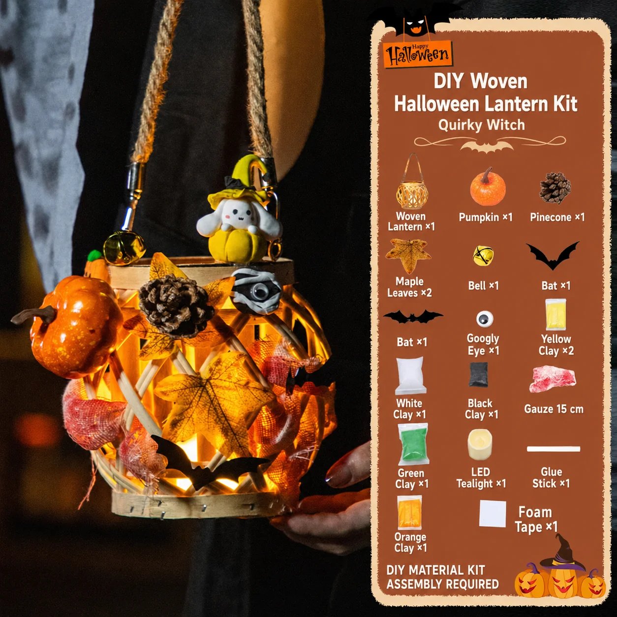 🔥HOT SALE🔥🎃DIY Light-Up Halloween Trick-or-Treat Basket Kit👻 Let Kids Create the Basket They’ll Proudly Carry on Halloween Night! ✨