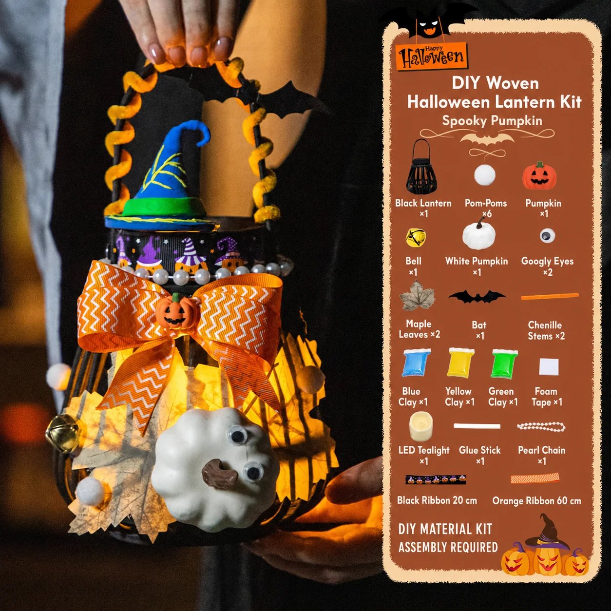 🔥HOT SALE🔥🎃DIY Light-Up Halloween Trick-or-Treat Basket Kit👻 Let Kids Create the Basket They’ll Proudly Carry on Halloween Night! ✨
